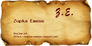 Zupka Emese névjegykártya